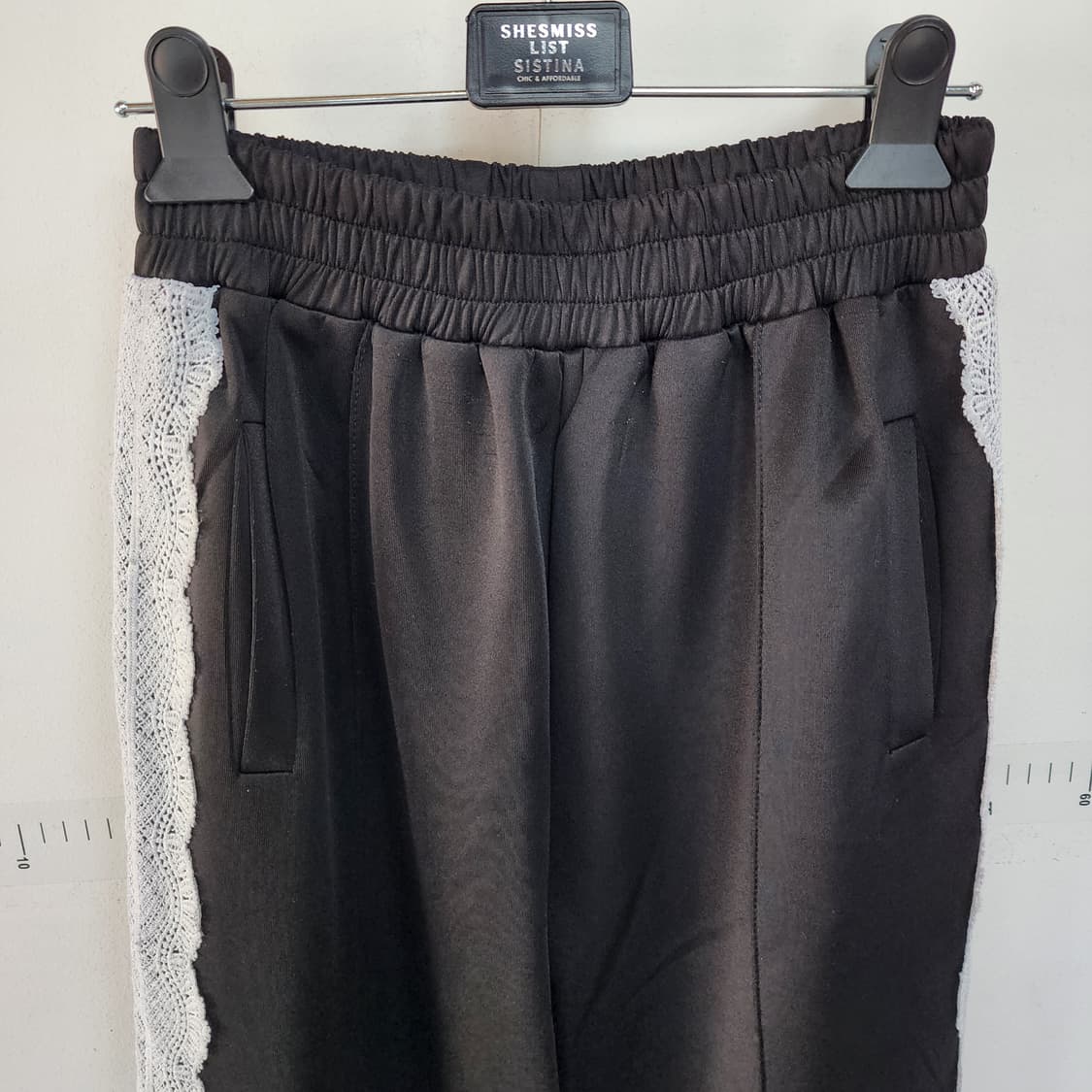 블랙 레이스 포인트 와이드 팬츠 상품이미지2