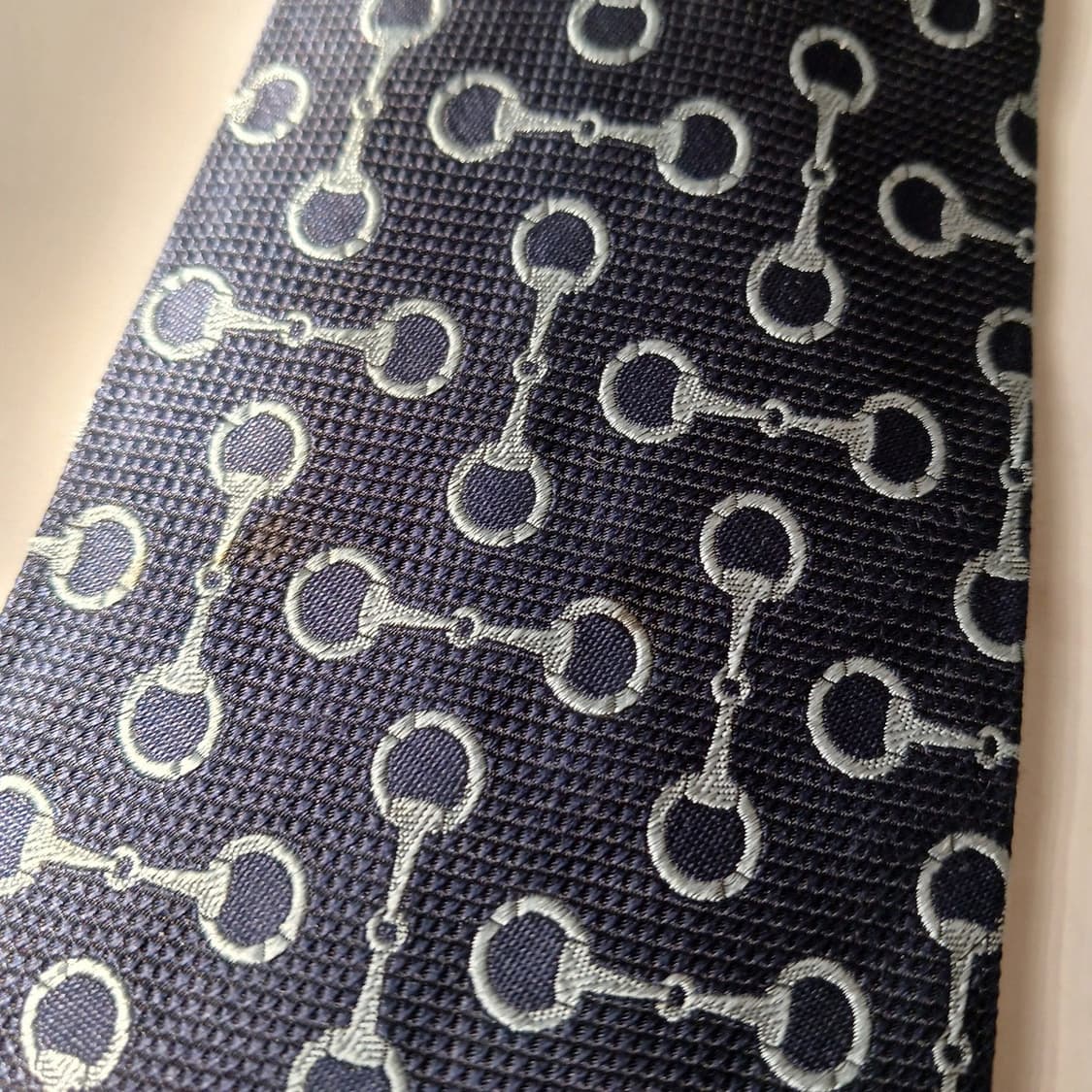 란셀 실크 네이비 체인 패턴 넥타이 9.6cm A등급 E719
 상품이미지10