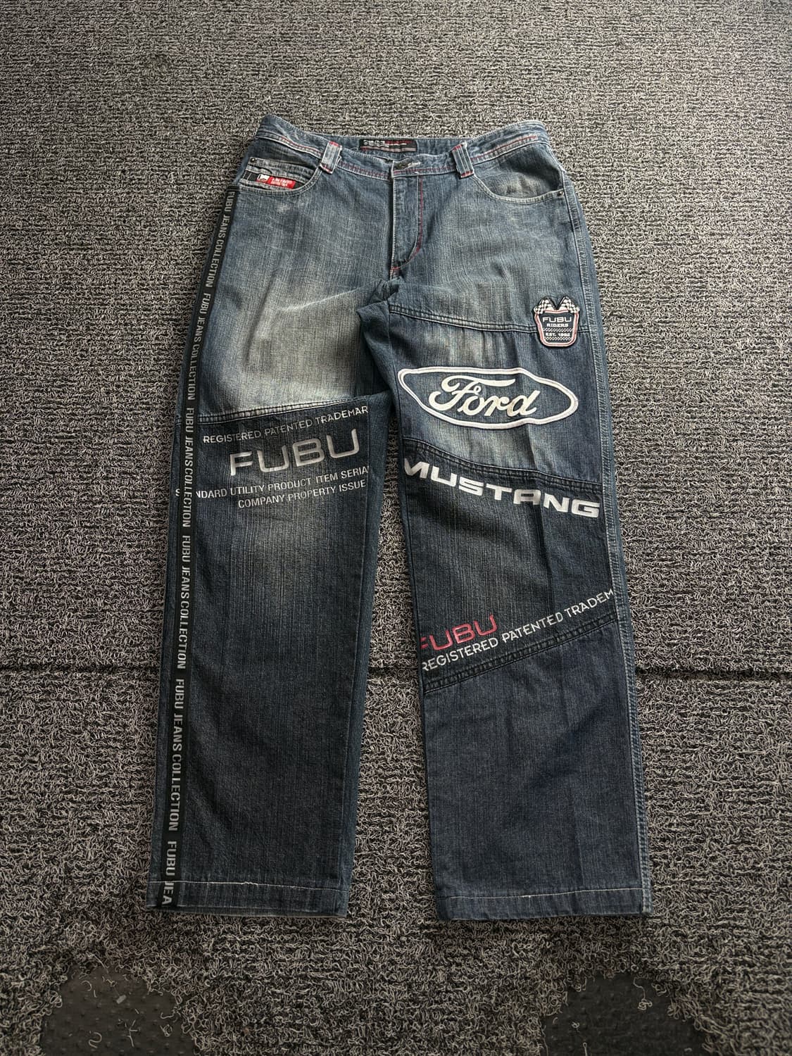 후부 올드스쿨 멀티 디테일 레이싱 루즈핏 데님 팬츠 4076 상품이미지2