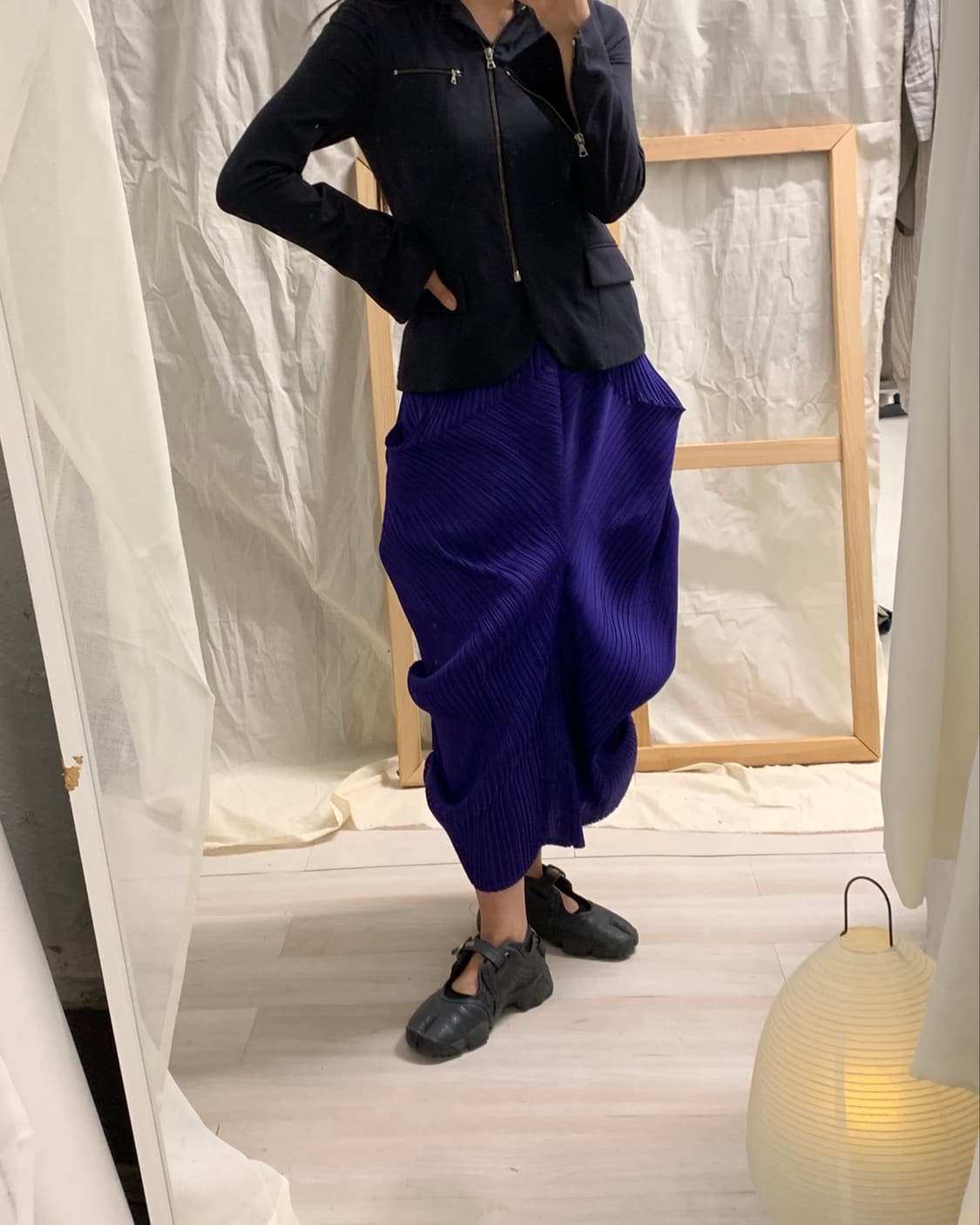 violet sculptural pleated skirt  상품이미지3