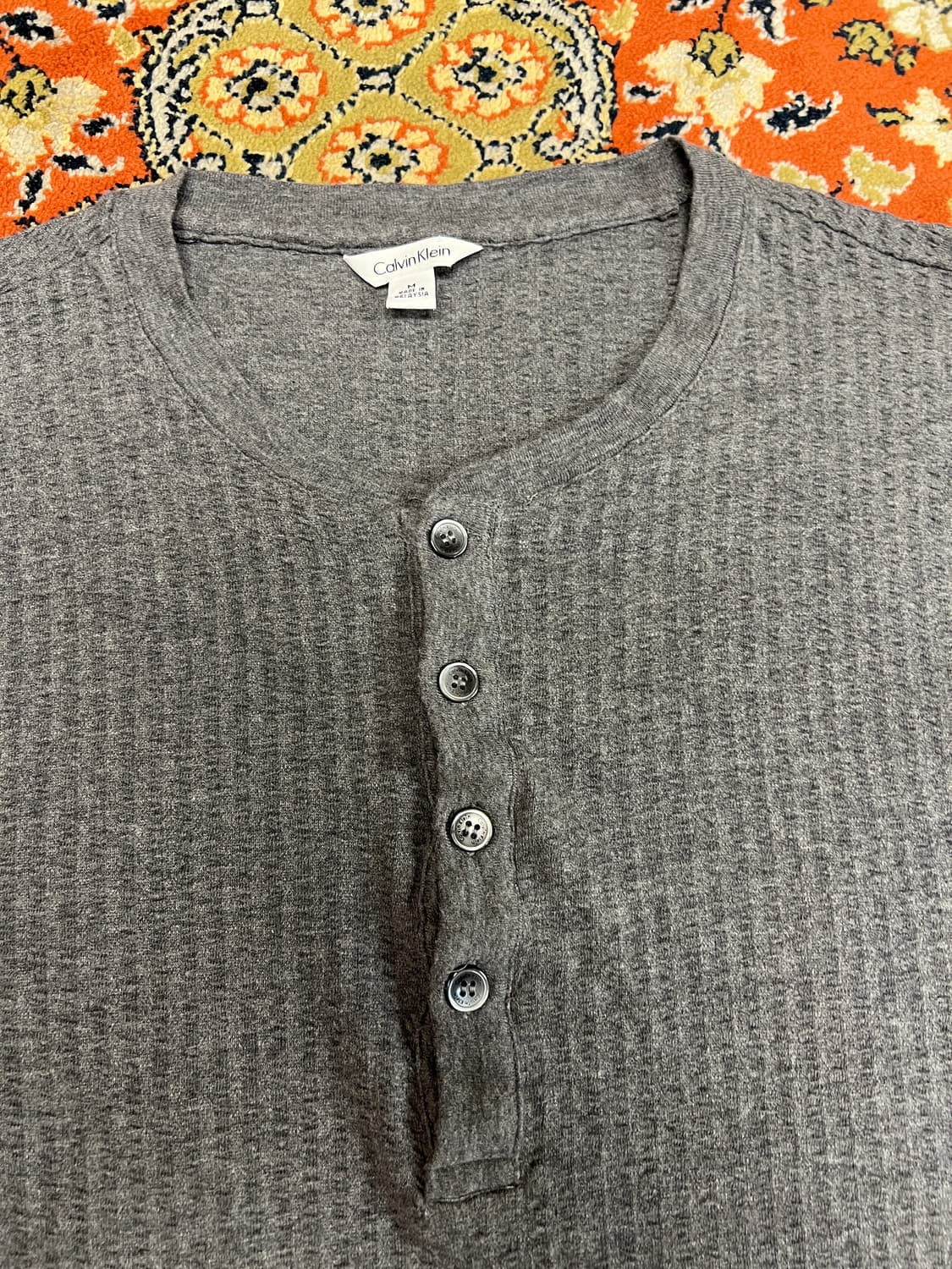 [M] 캘빈클라인 그레이 헨리넥 티셔츠 상품이미지3