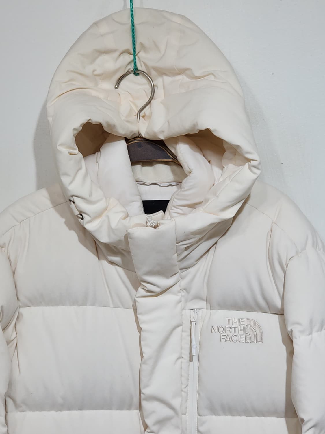 (L) 노스페이스 거위털 패딩점퍼 크림색 구스다운 후드자켓  상품이미지2
