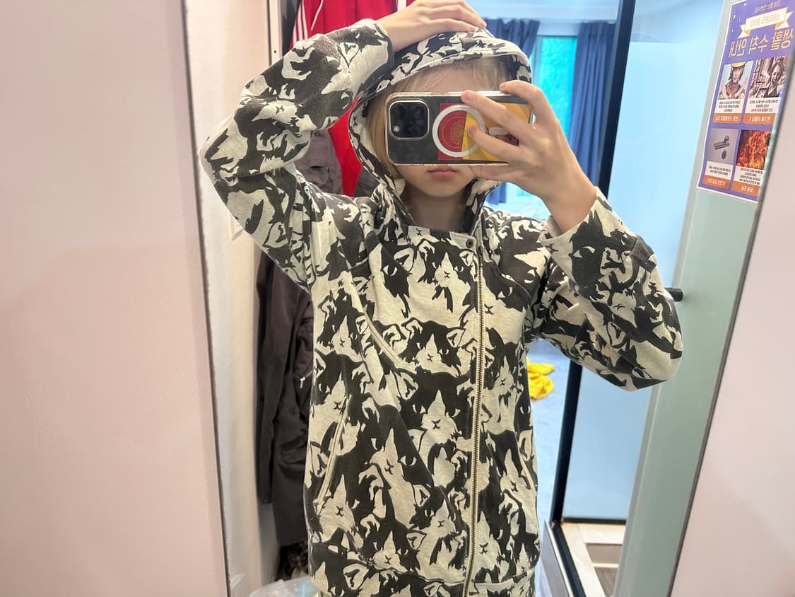고양이 후드집업 빈티지 상품이미지1