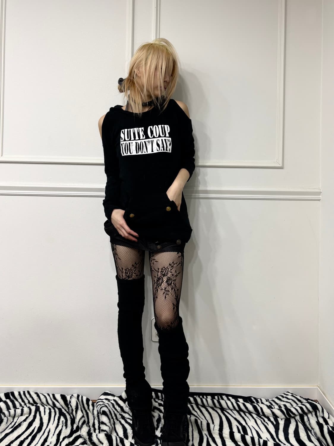 [PUMPKIN]2000s None-Shoulder Hoodie Slee 상품이미지3