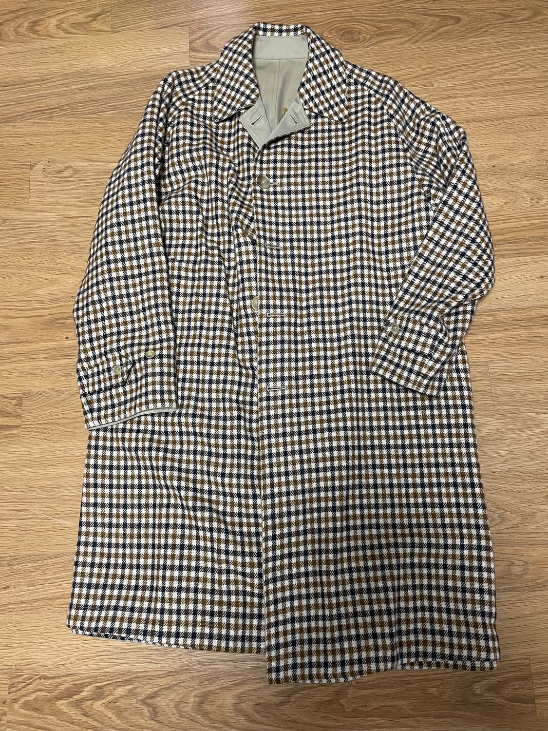 아나토미카 리버서블 발마칸 코트 싱글 래글런 건클럽 체크 울 트위드 상품이미지1