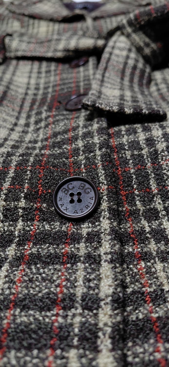 BCBG MAXAZRIA 빈티지 체크 울 코트 (Made in USA) 상품이미지5