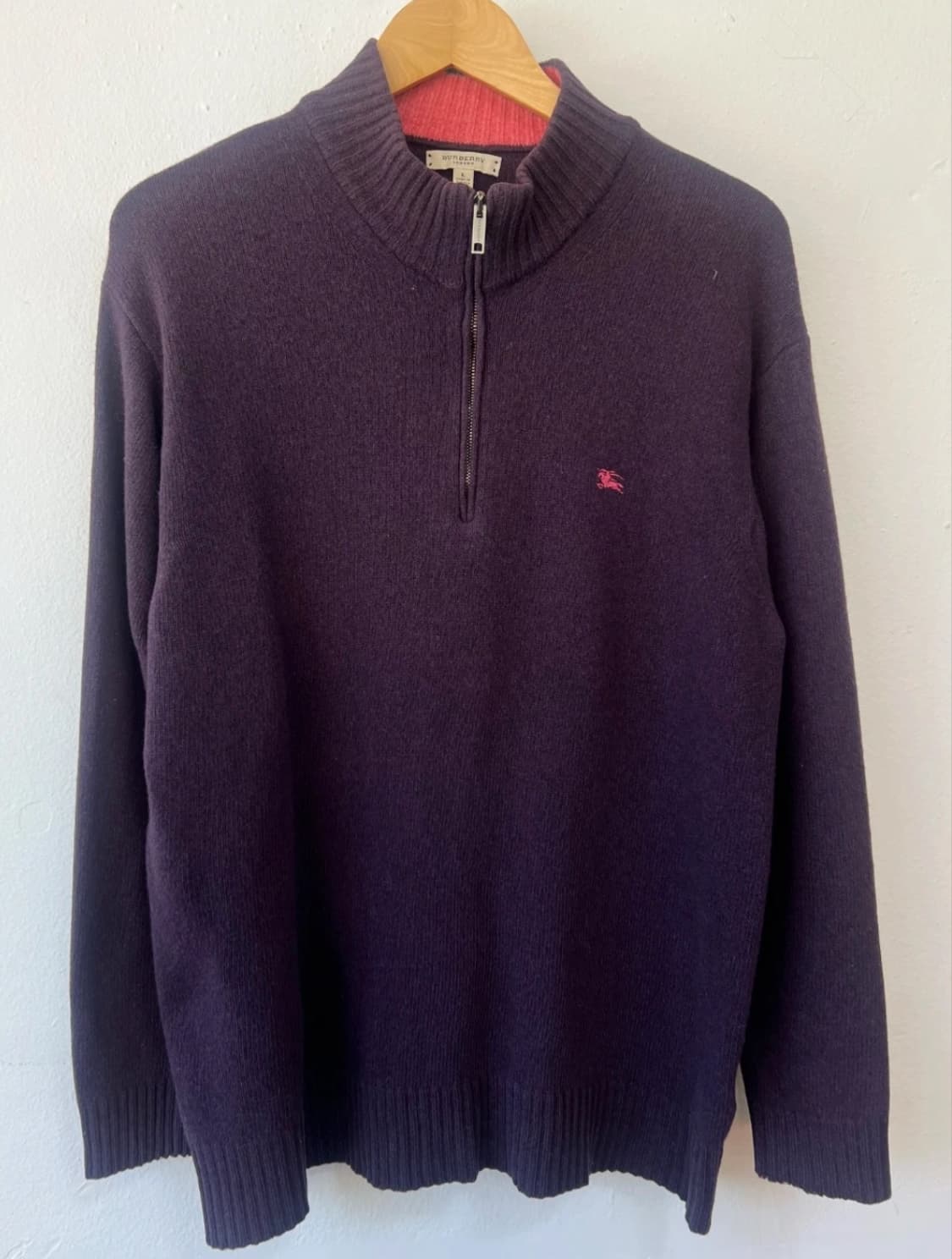 버버리 남성 퍼플 울 반집업니트
 상품이미지1