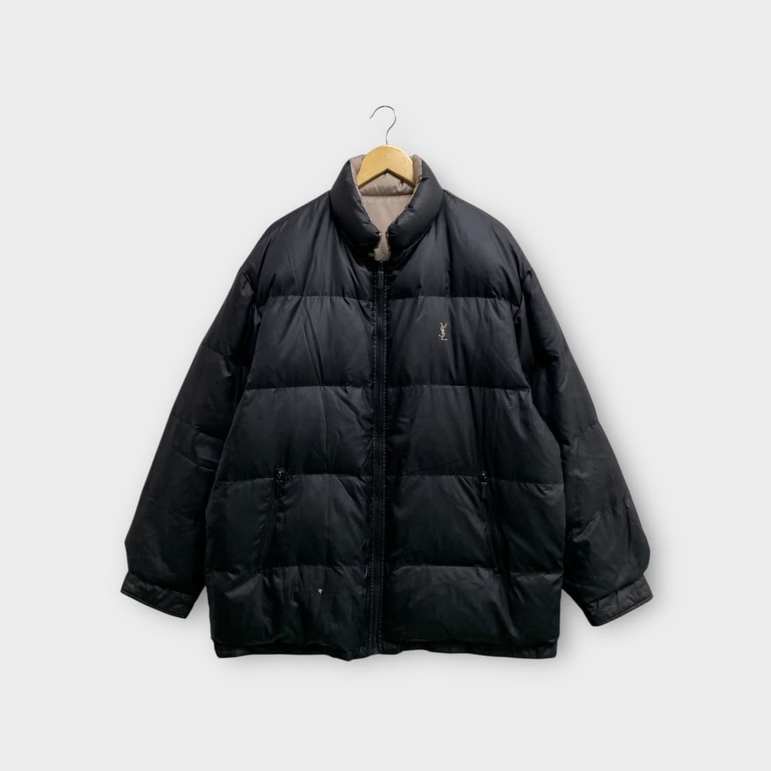 입생로랑 YSL 리버시블 블랙/베이지 구스 패딩 2XL   상품이미지3