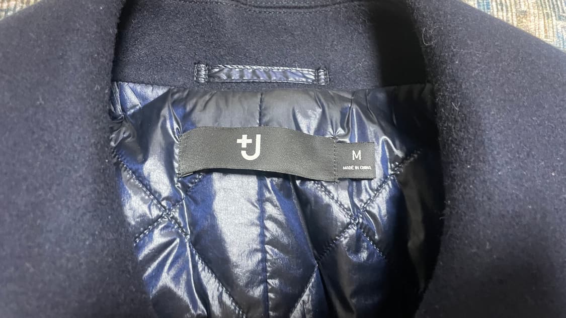 +J 유니클로 UNIQLO 울 블렌드 오버사이즈 네이비 피코트 M 상품이미지6