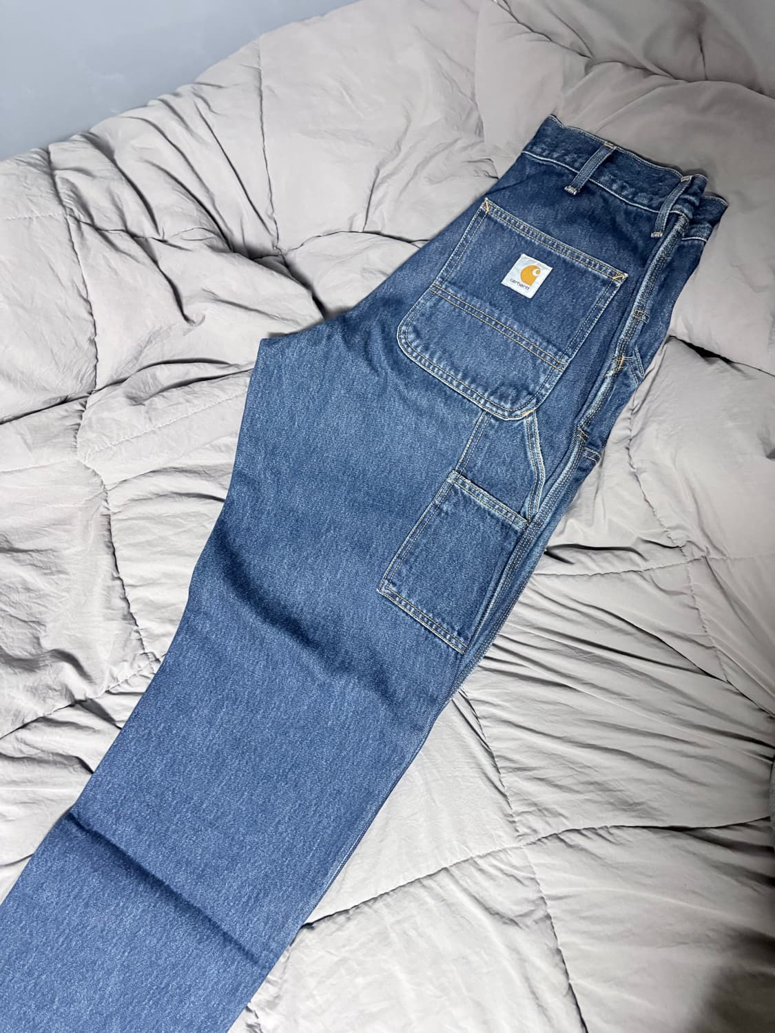 칼하트wip 더블니 중청 블루스톤워시 상품이미지3