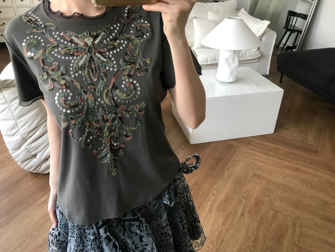 vintage pattern top 상품이미지3