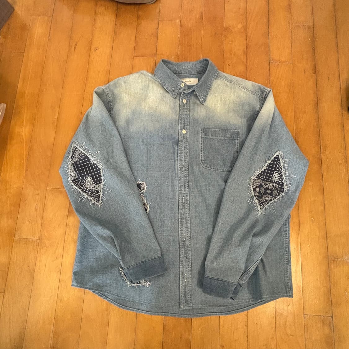 피어스 데님 셔츠 S 상품이미지4