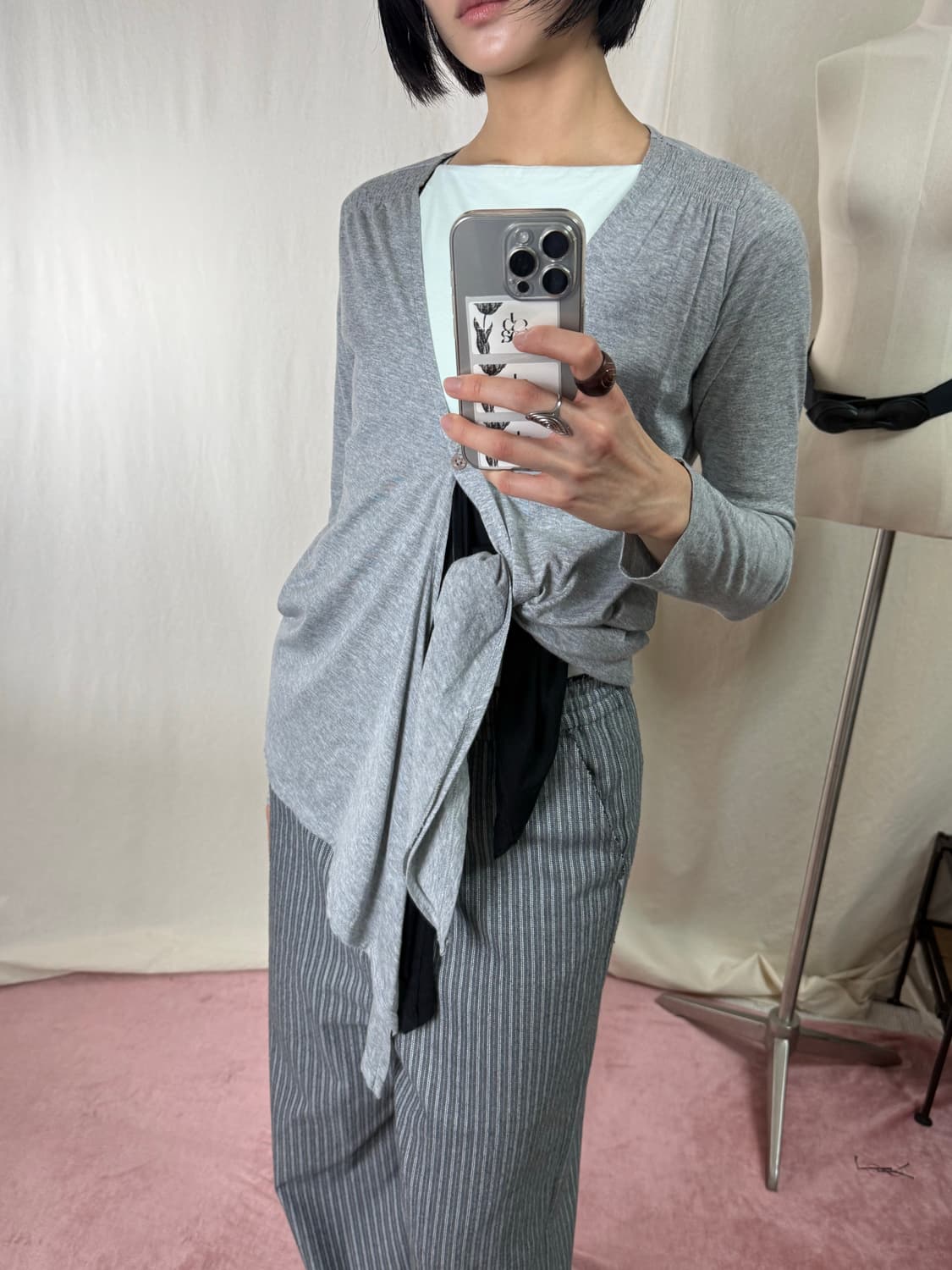 Calvin Klein 드레이프 타이 가디건 (2-way) 상품이미지2