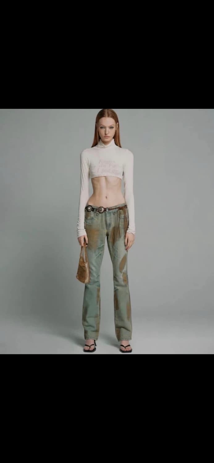 스컬프터 로우라이즈 데님 팬츠 상품이미지1