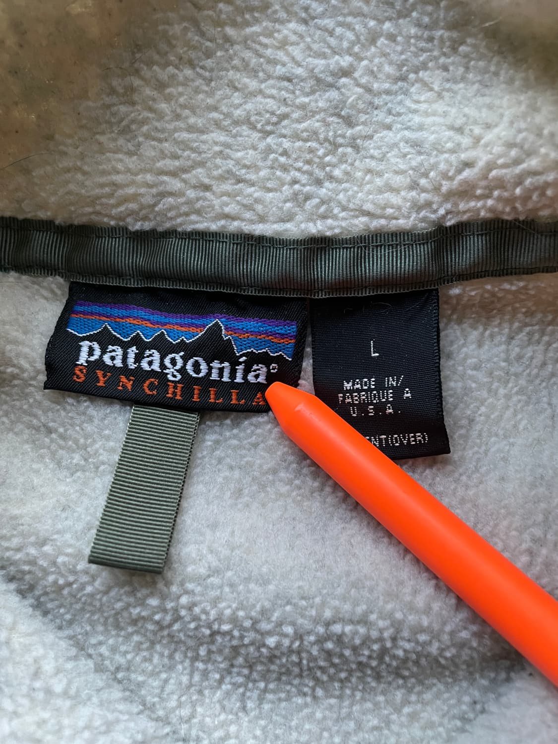 90s 파타고니아 신칠라 오트밀 다크 그린 빈티지 상품이미지3