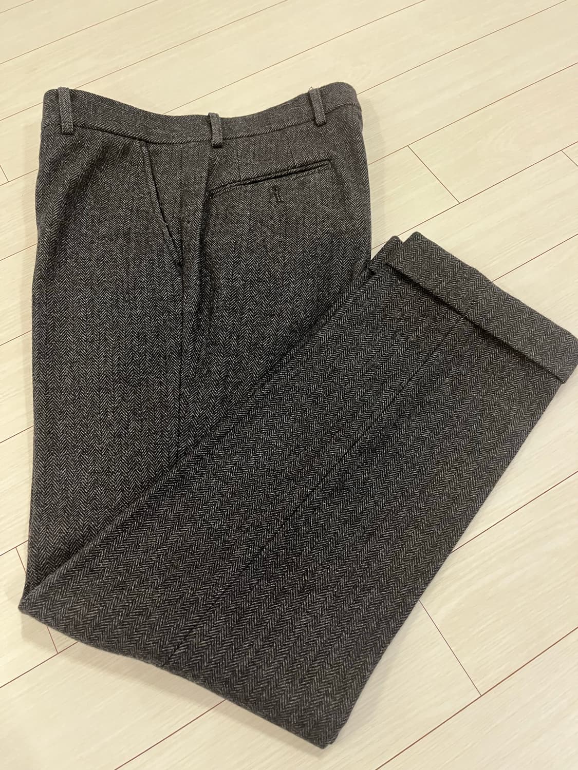 부기홀리데이 울 헤링본 팬츠 M 상품이미지2