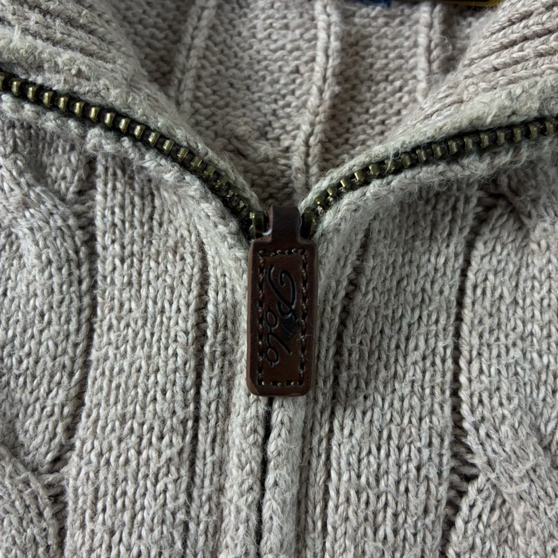 Polo  폴로 랄프로렌 신형 자수 코튼 베이지 반집업 니트 상품이미지4