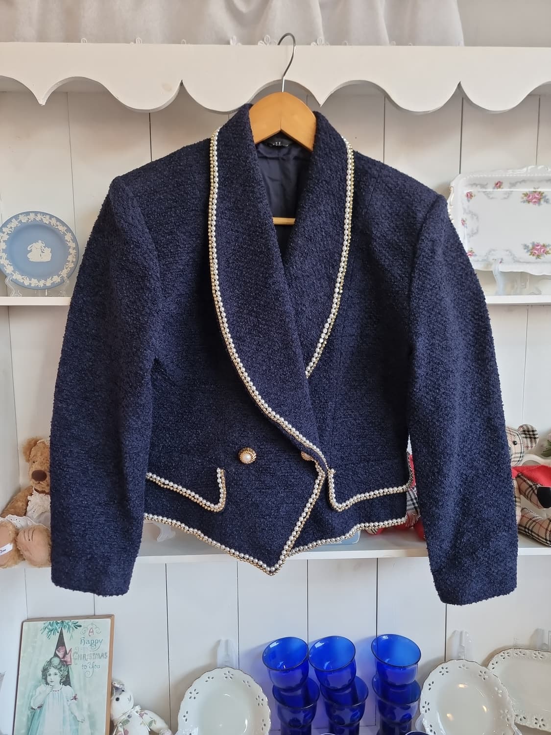 트위드 진주 트리밍 셋업 / 자켓+스커트 세트 상품이미지7