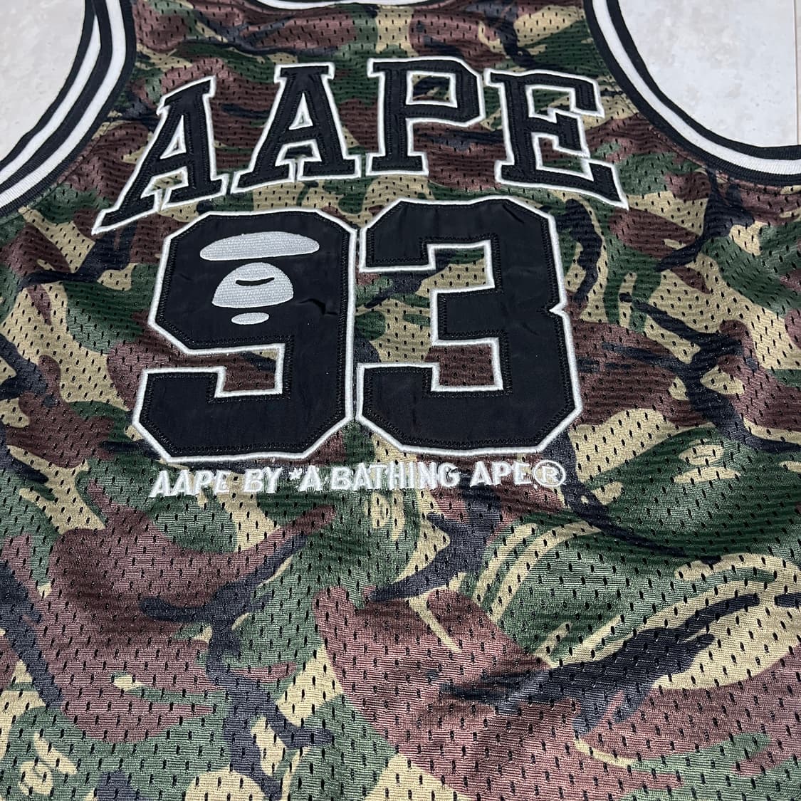 AAPE by BAPE X 챔피언 콜라보 메쉬 져지 나시 M 상품이미지5