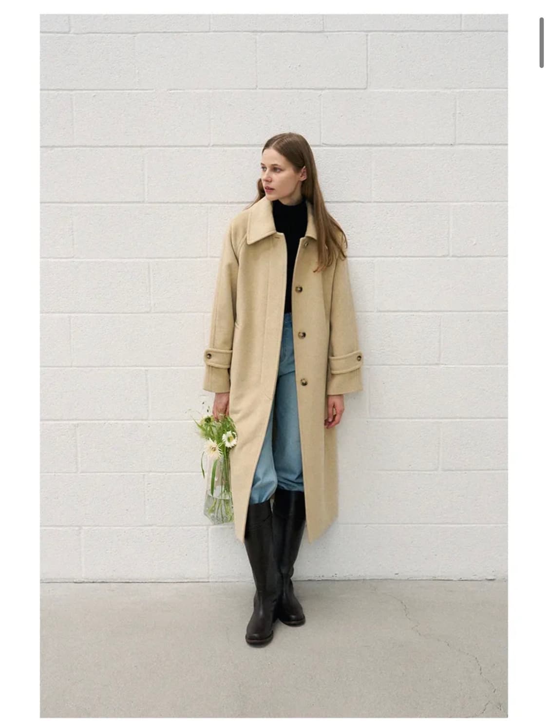 (새상품)(S) 드로우핏 우먼 소프트 캐시미어 싱글 발마칸 코트 상품이미지5