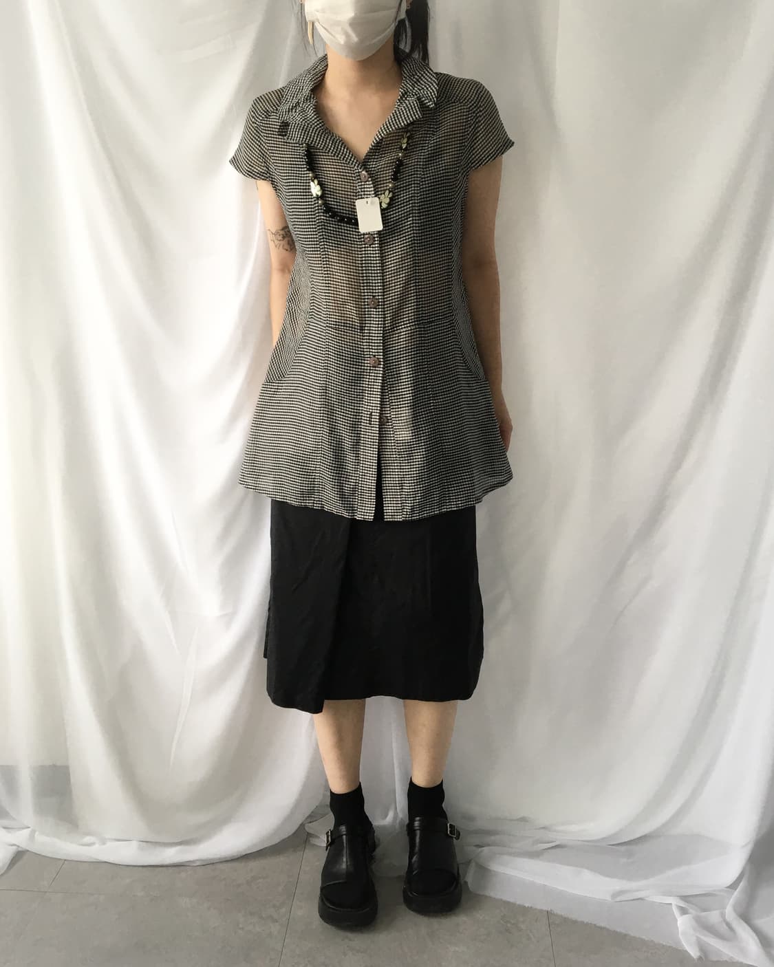 Check pattern blouse 상품이미지5