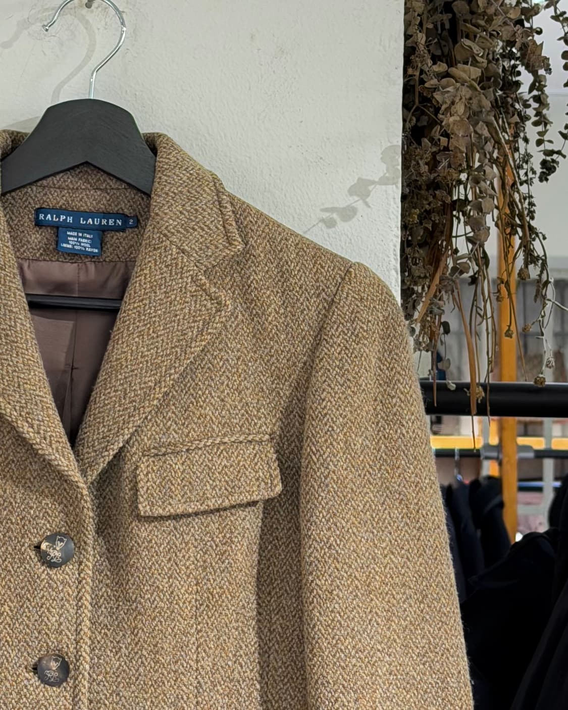 랄프로렌 브라운 헤링본 울 싱글 블레이저 상품이미지3