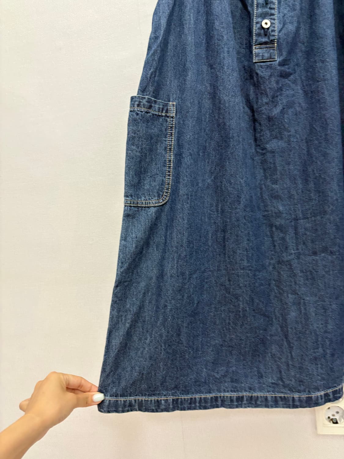 진청 데님 끈 원피스 상품이미지4