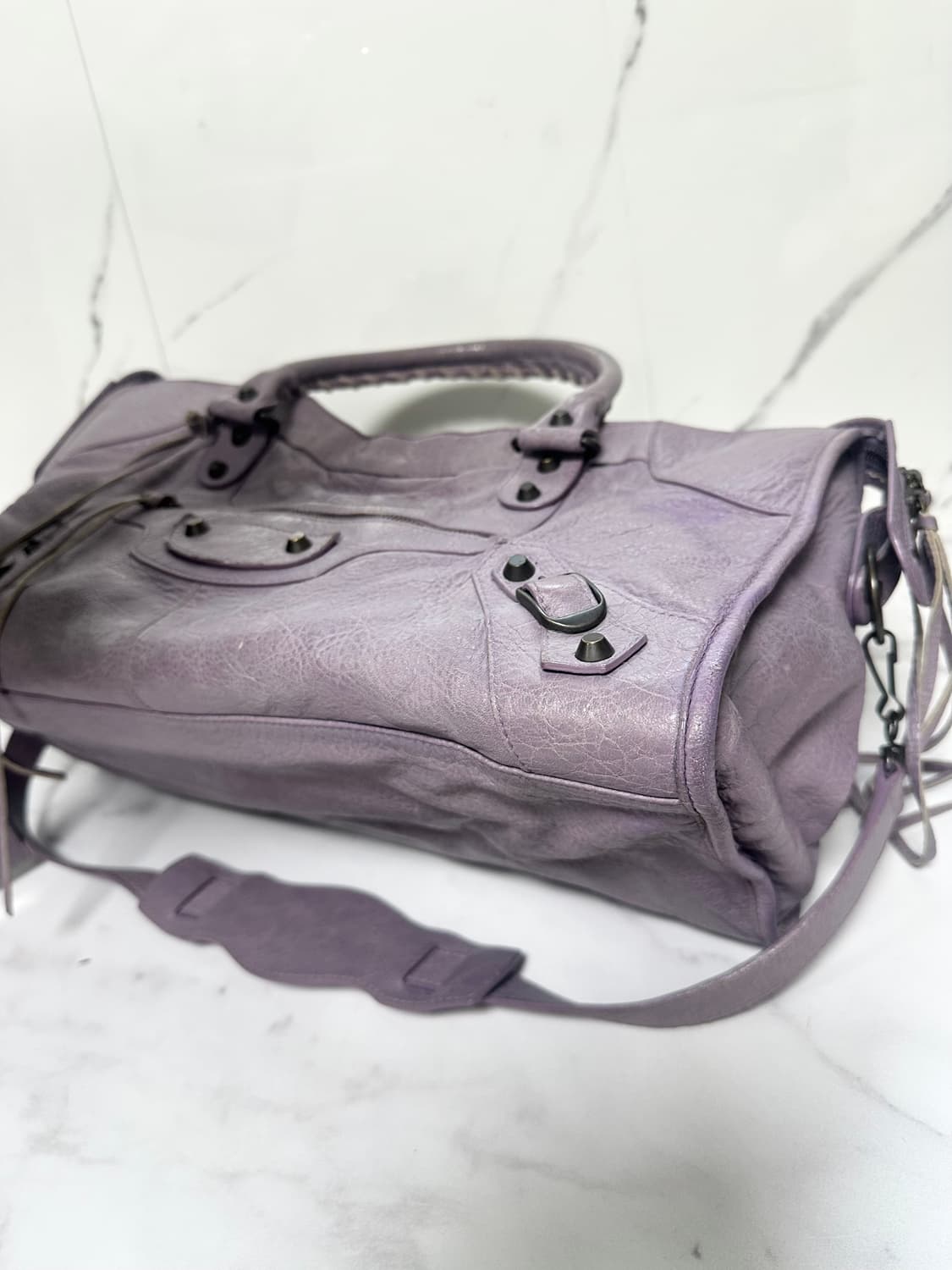 [A 정품] 발렌시아가 시티 모터백 파트타임 연보라 상품이미지3