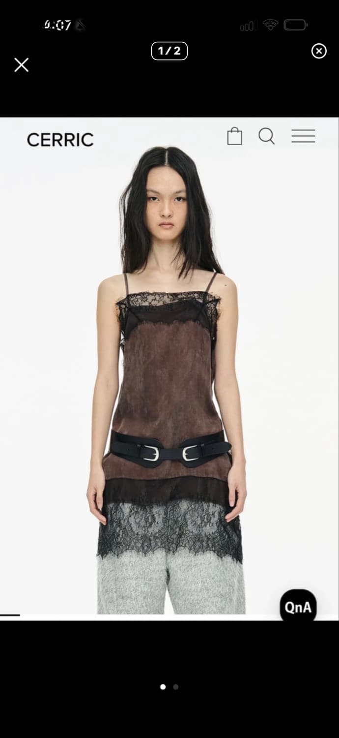 세릭 슬립 드레스 브라운 상품이미지2