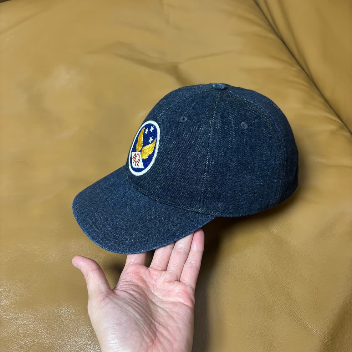 RRL 더블알엘 랄프로렌 폴로 데님 6패널 볼캡 윙캡 모자 (Denim) 상품이미지4