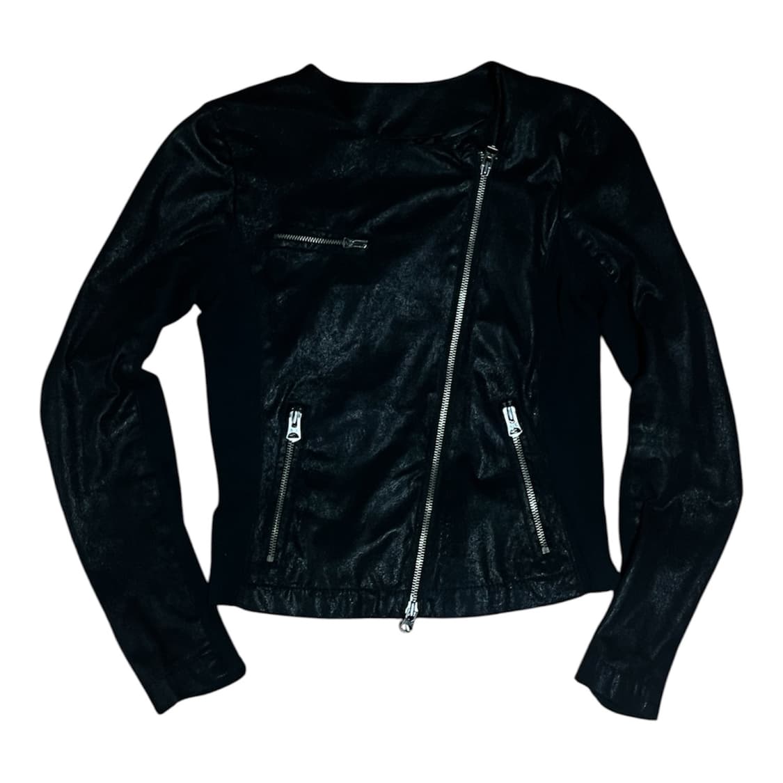 아르마니 익스체인지 사선 하이브리드 니트 집업자켓 상품이미지1