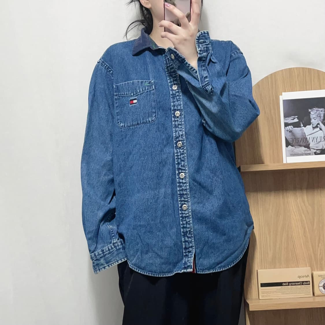 [정품] 타미 진청 중간로고 포켓 셔츠 [ XL ] 상품이미지3