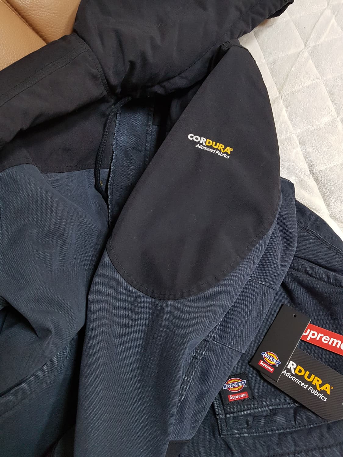 슈프림 X 디키즈 코듀라 후드 워크 자켓 블랙 25FW 상품이미지4