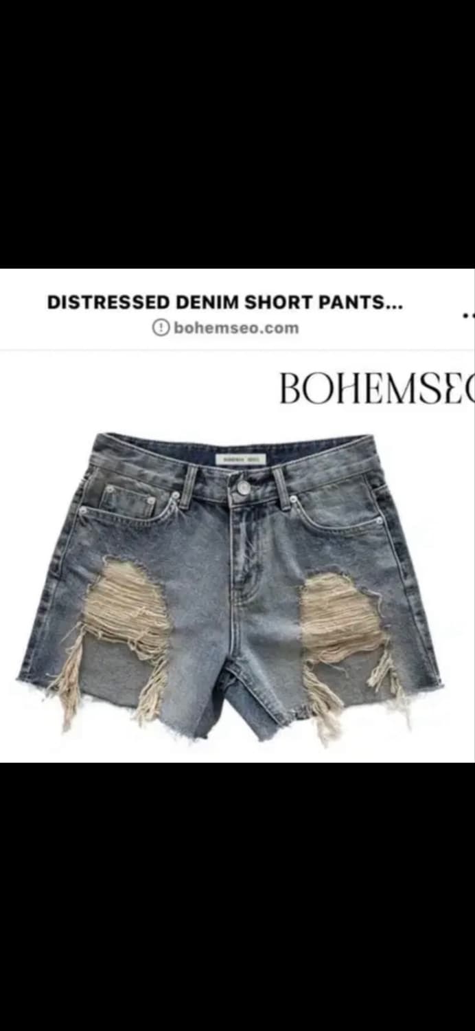 보헤미안서울 DISTRESSED DENIM SHORT PANTS 상품이미지1