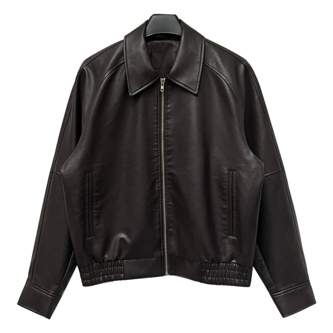 에잇세컨즈 브라운 블루종 레더 자켓 L 상품이미지1