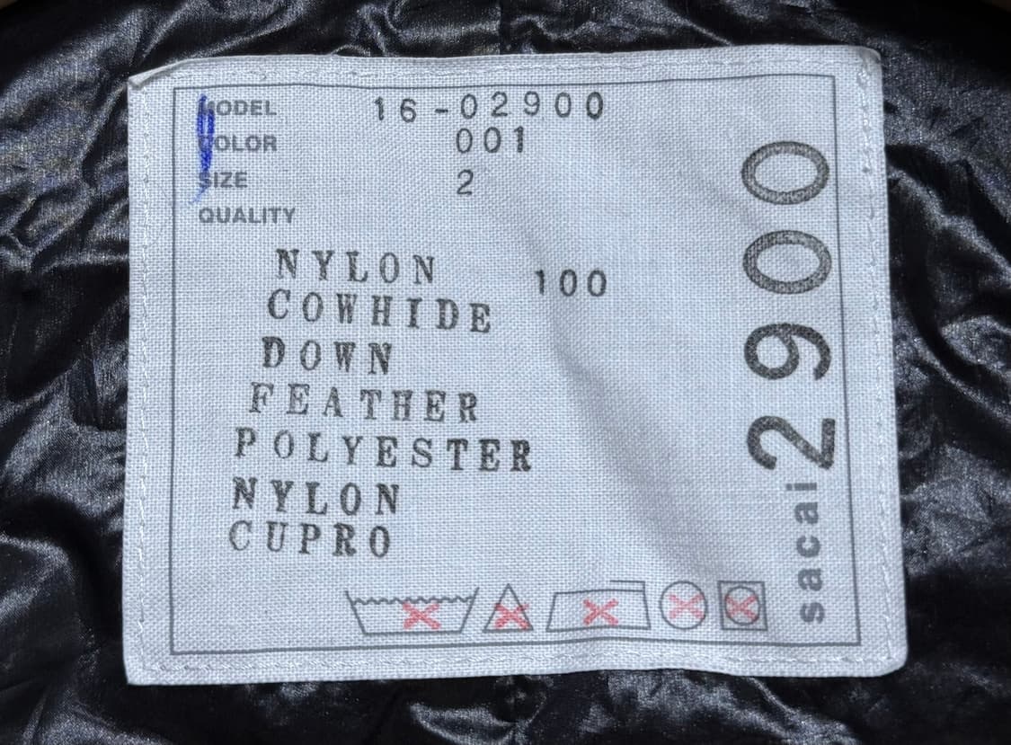 사카이 16FW 런웨이 하이브리드 레더 크롭 푸퍼 상품이미지7