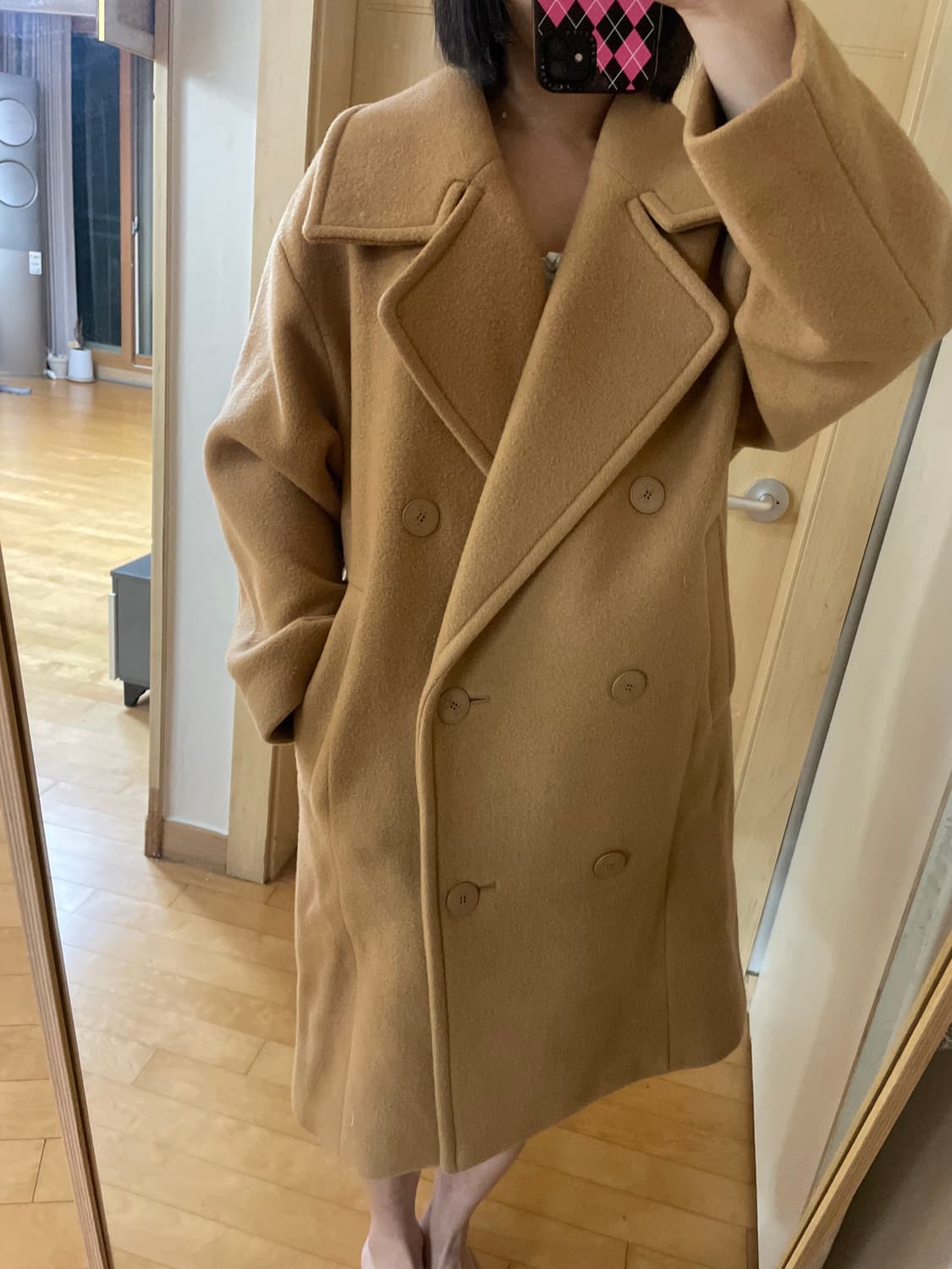 럭키슈에뜨 카멜 모 100% 코트 막스마라 버버리 프론트로우 상품이미지4