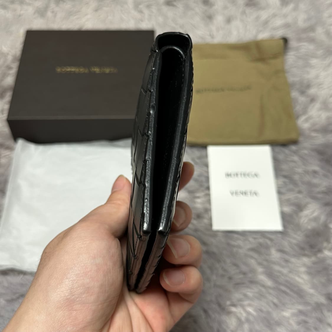 [풀구성] 보테가베네타 인트레치아토 반지갑 블랙 상품이미지5