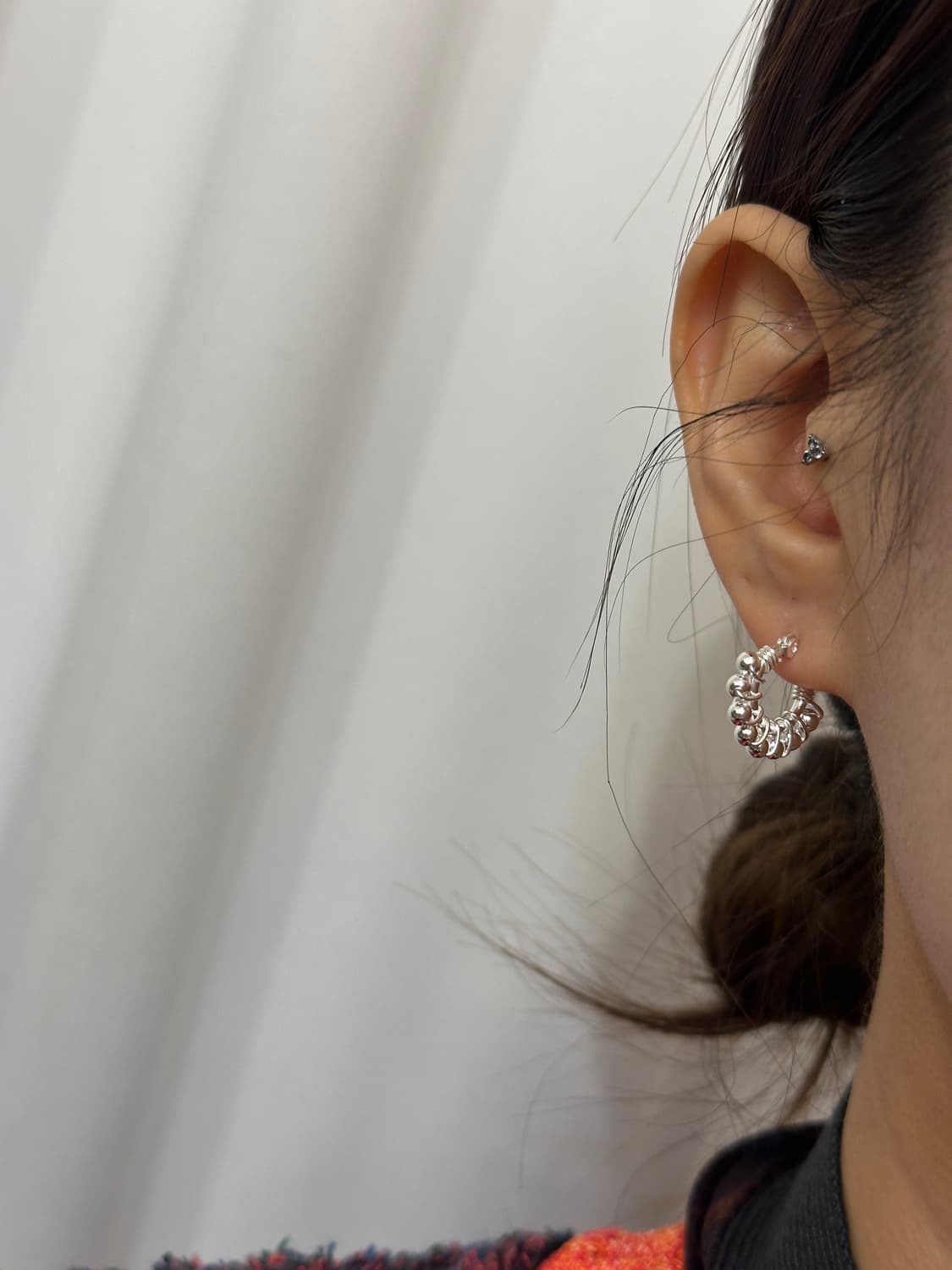 Quiet Beads 925Silver Hoop Earring 상품이미지3