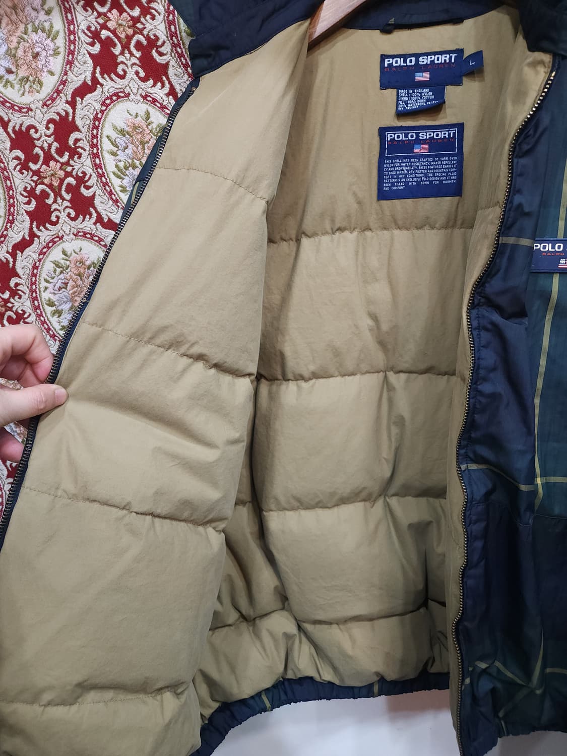 폴로스포츠 90s 블랙와치 체크 숏 패딩 점퍼

 상품이미지7