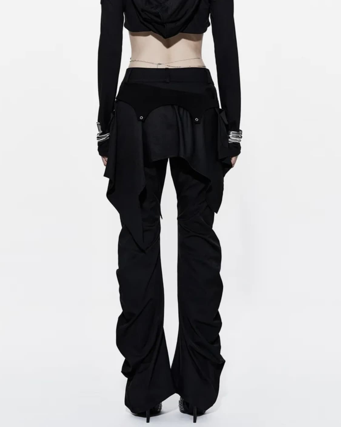 [택O새상품]카시코 레이어드 스트랩 팬츠 블랙S 상품이미지2