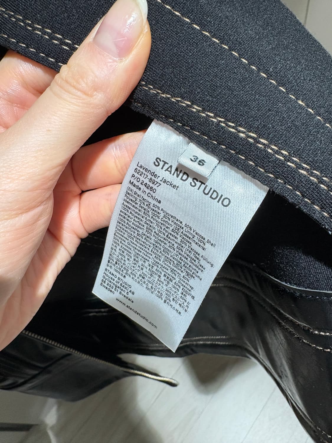 스탠드스튜디오 비건레더재킷 블랙 상품이미지8