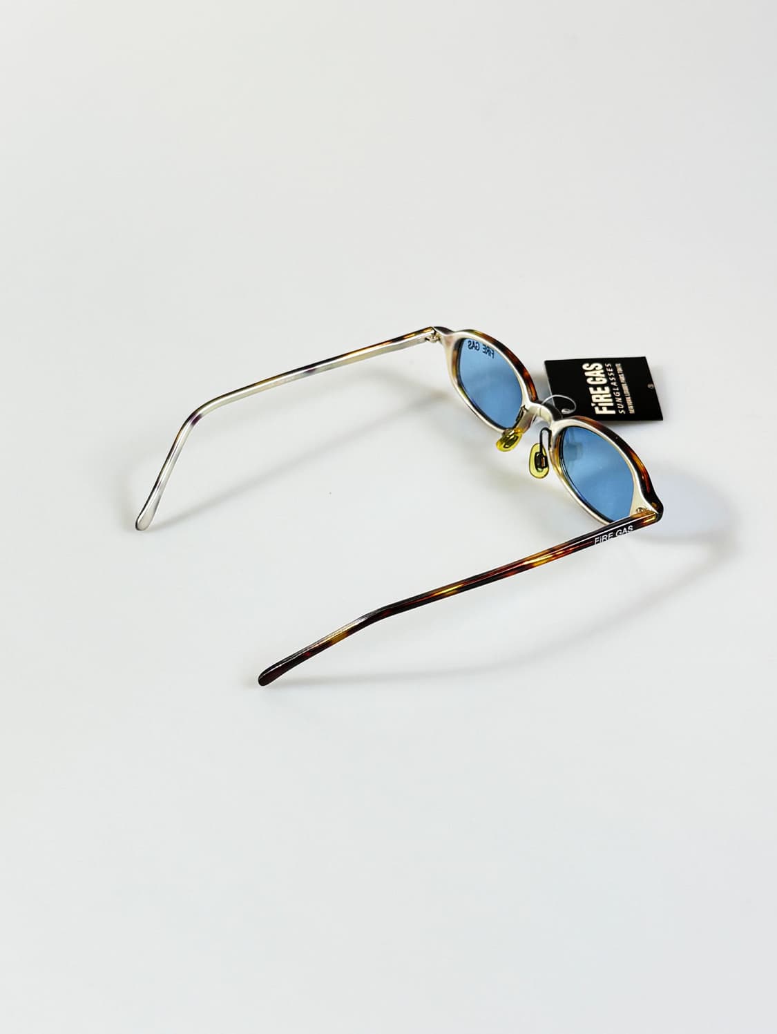 90s FIRE GAS 토터스쉘 뿔테 스퀘어 틴트 빈티지 선글라스 상품이미지4