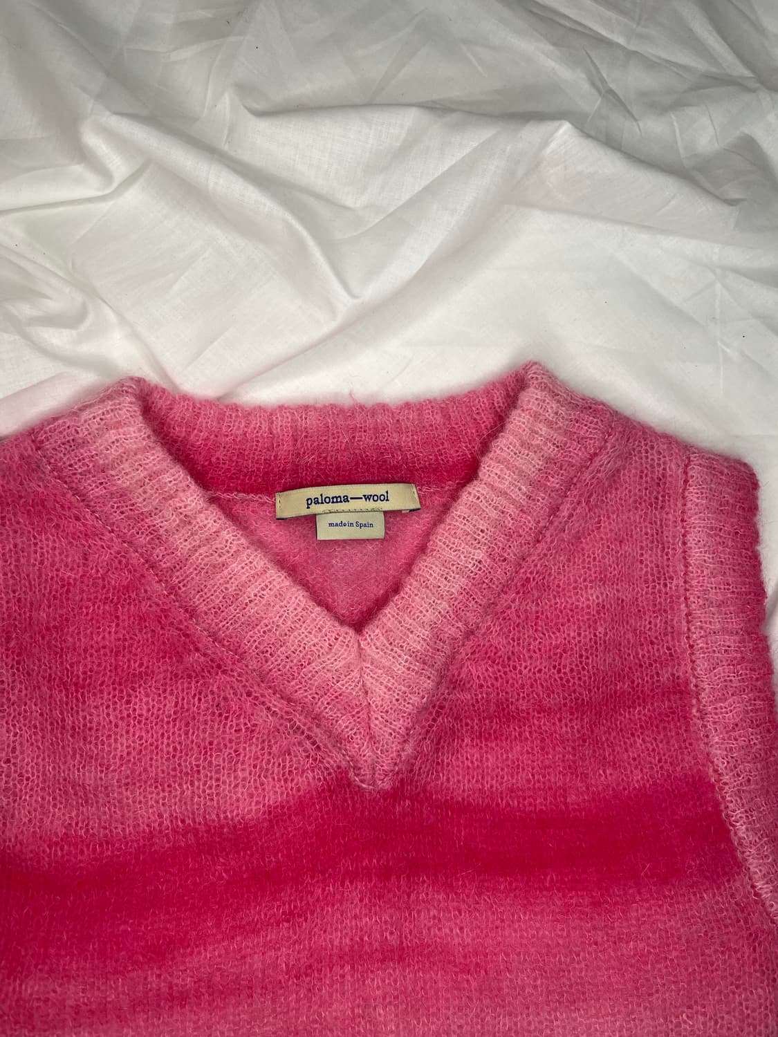 팔로마 울 핑크 그라데이션 모헤어 니트 베스트 상품이미지6