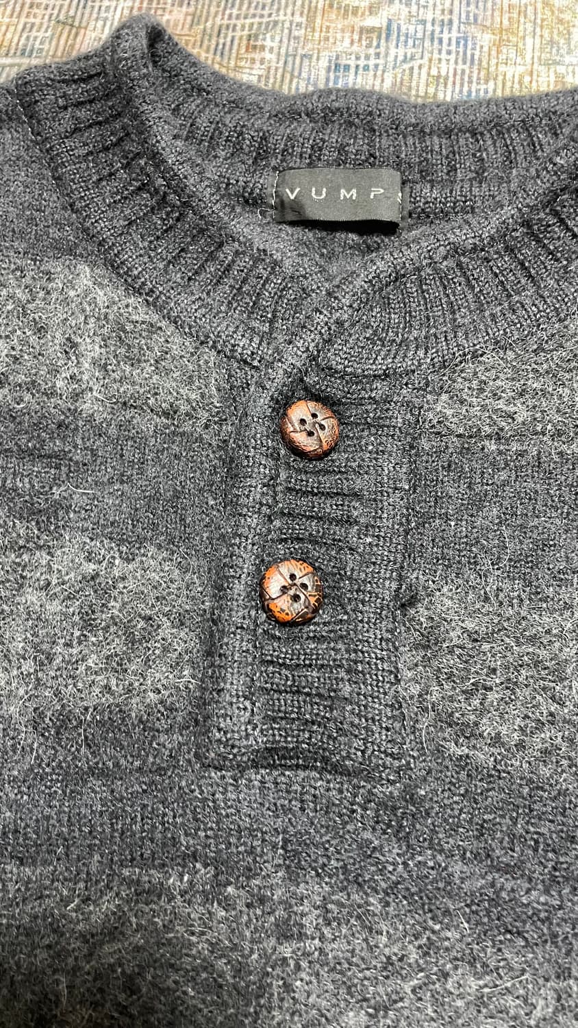 JPN 00s 일본 빈티지 VUMPS 울 앙고라 헨리넥 니트 LL 상품이미지5