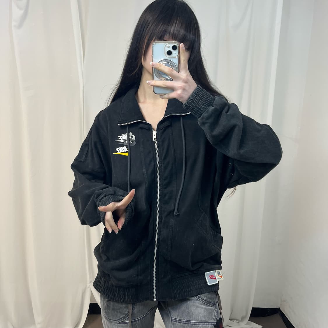 Nike washed denim full-zip jacket 상품이미지2