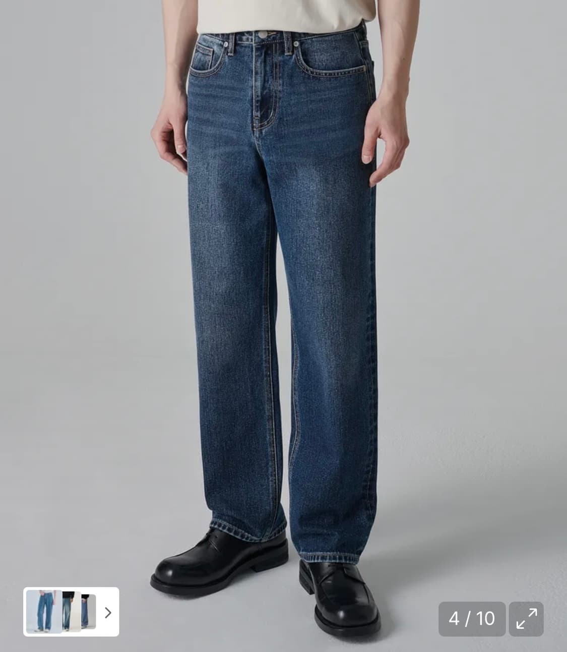 무신사스탠다드 루즈 스트레이트 데님 팬츠 [미디엄 인디고] 상품이미지1