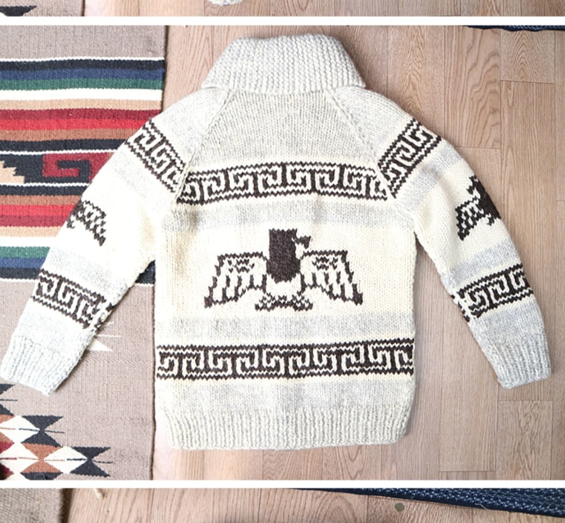 캐나다 핸드메이드 양모100% 인디언 코위찬 스웨터 cowichan

 상품이미지6