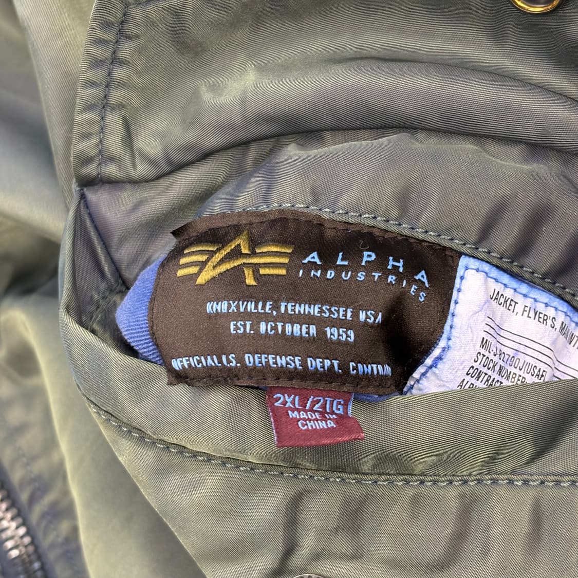 2XL 알파인더스트리 리버시블 ma-1 항공 자켓 상품이미지6