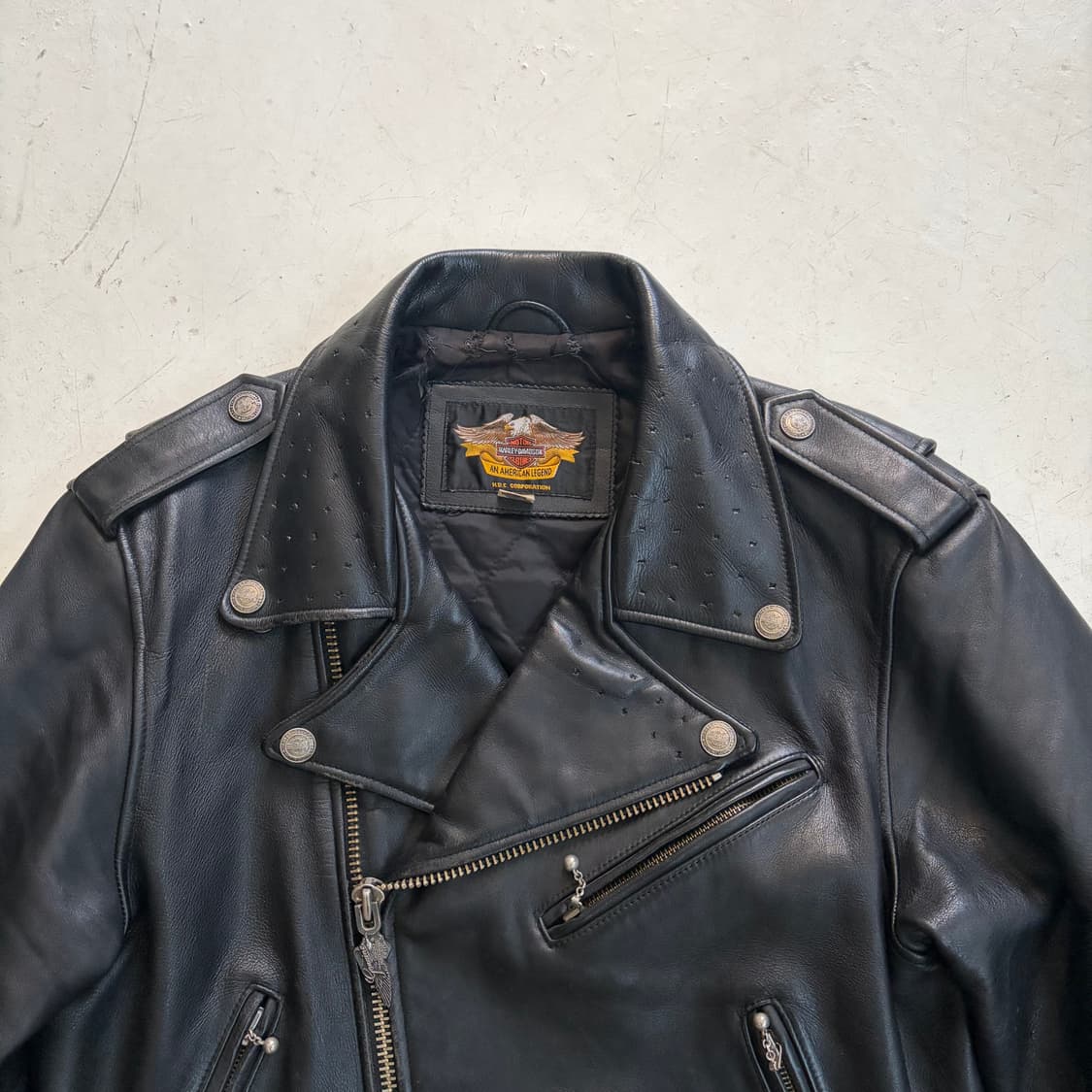 할리데이비슨 빈티지 소가죽 라이더 자켓 M 상품이미지2